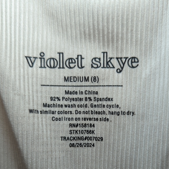 Violet Skye Cream Skort Set with RibbedTank Top, Zipper Pockets Girls Size M / 8 - Picture 2 of 6